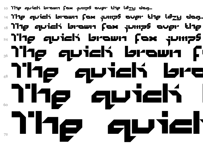 Minimal font waterfall
